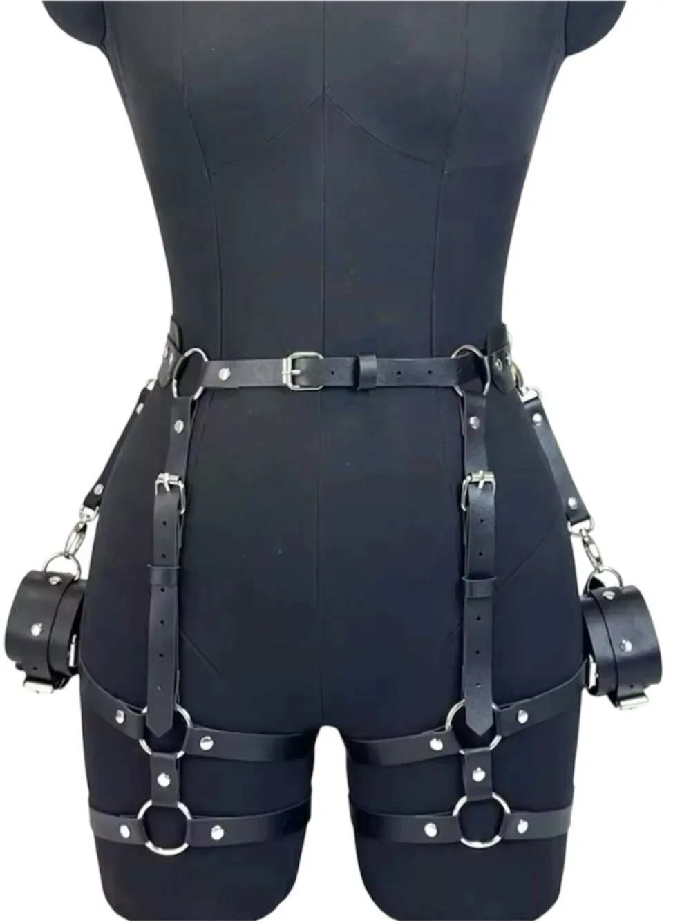 Women Fashion PU Leather Belt Gothic Harness
